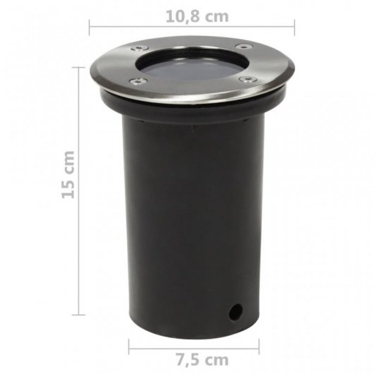 VidaXL Pack de 3 Spots de Sol Ronds pour Jardin GU10