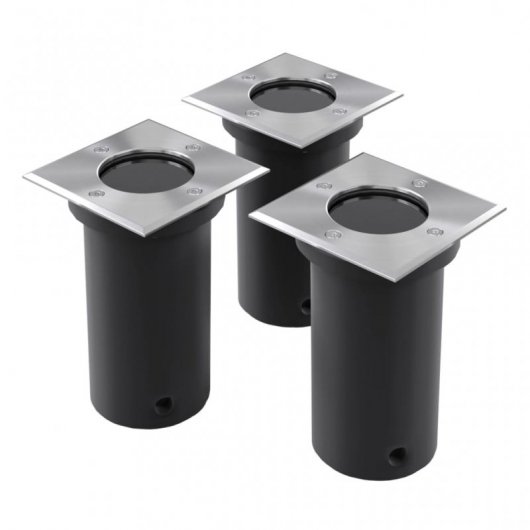 VidaXL Pack de 3 Spots de Sol Carrés pour Jardin GU10