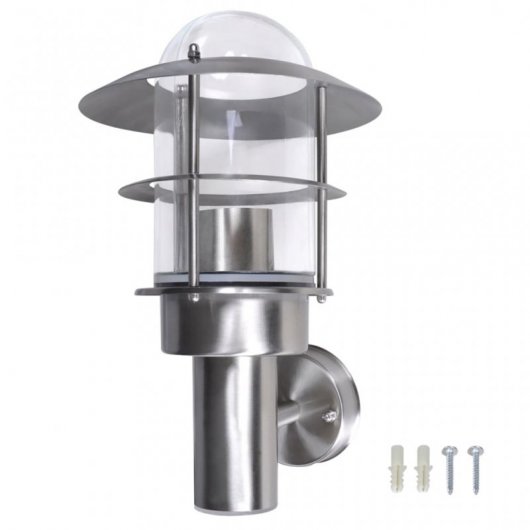 VidaXL Lámpara de Pared para Exterior E27 Inox