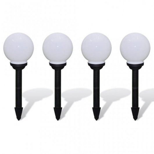 VidaXL Lampes d'allée de jardin 4 pcs LED 15 cm avec piquet