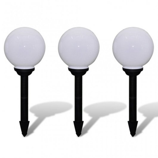 VidaXL Lampes d'allée de jardin 3 pcs LED 20 cm avec piquet