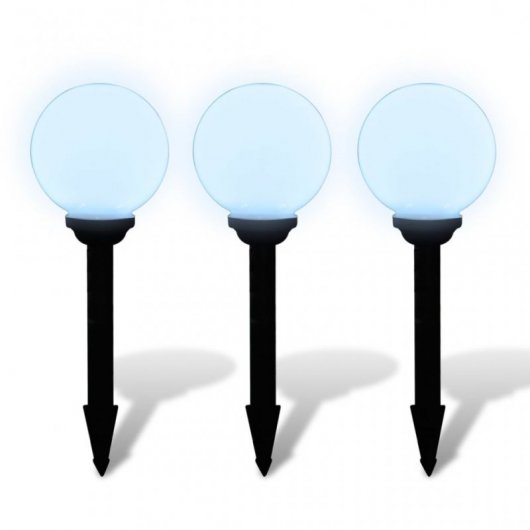 VidaXL Lampes d'allée de jardin 3 pcs LED 20 cm avec piquet