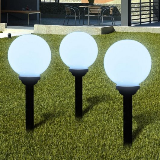 VidaXL Lampes d'allée de jardin 3 pcs LED 20 cm avec piquet
