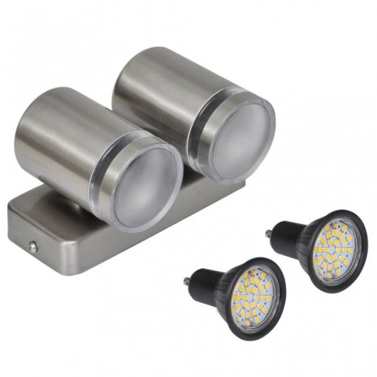 VidaXL Doble Foco Cónico LED GU10 35W Acero Inoxidable