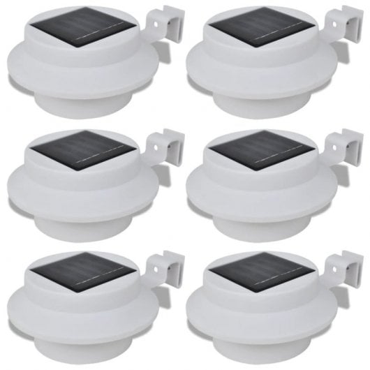 VidaXL Pack 6 Focos Solares para Exterior Blanco