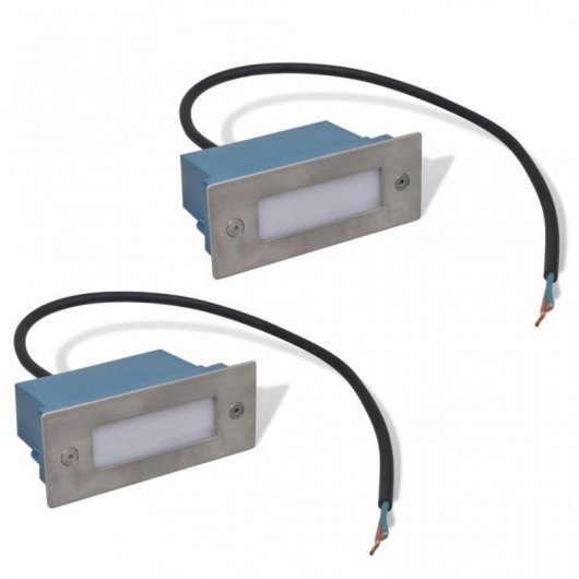 VidaXL Pack de 2 Spots Encastrables avec 12 Lumières LED pour Escaliers