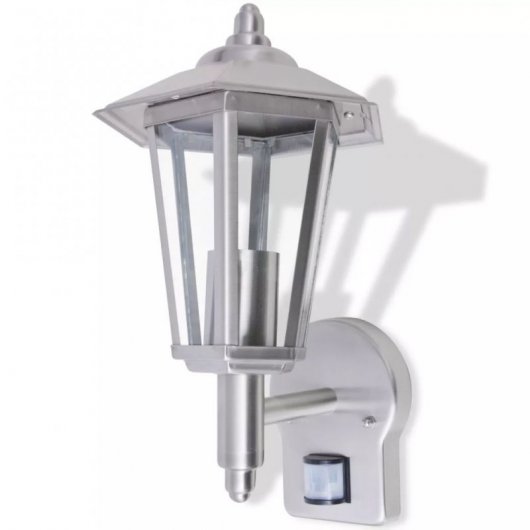 VidaXL Applique avec détecteur de mouvement E27 Acier inoxydable
