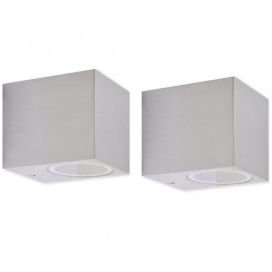 VidaXL Pack 2 Lámparas de Pared Cúbicas para Exterior GU10 Acero Inoxidable