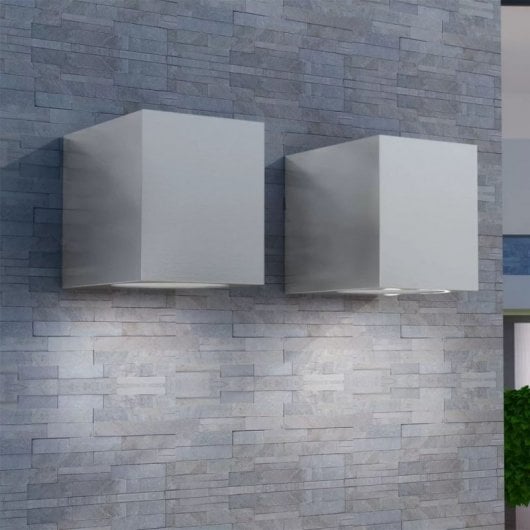 VidaXL Pack 2 Lámparas de Pared Cúbicas para Exterior GU10 Acero Inoxidable