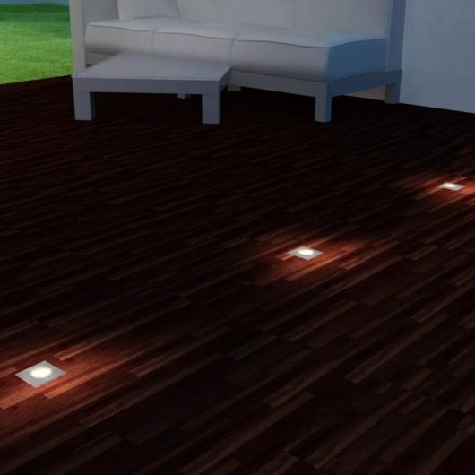 VidaXL Pack 3 Focos LED Empotrables para Jardín GU10 Gris