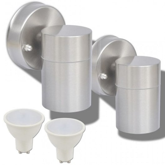 VidaXL Pack 2 Lámparas de Pared para Exterior 3W GU10 Acero Inoxidable