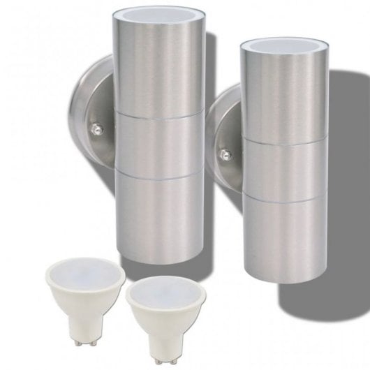 VidaXL Pack 2 Farolas de Pared para Exterior GU10