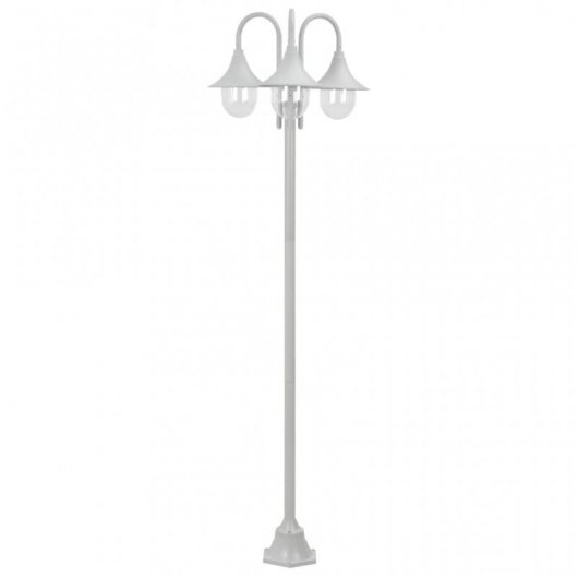 Lampada da giardino VidaXL 3xE27 220 cm Bianca