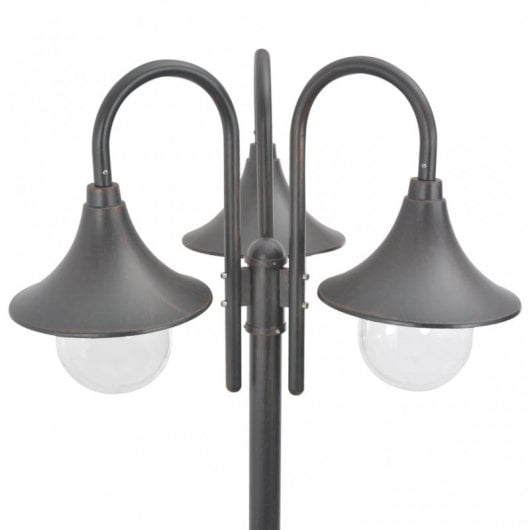 VidaXL Lampada da Giardino 3xE27 220cm Bronzo