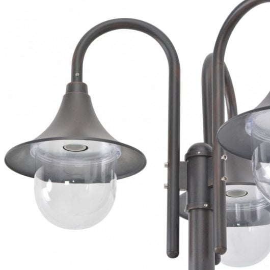 VidaXL Lampada da Giardino 3xE27 220cm Bronzo