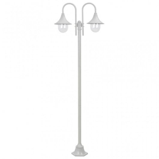 VidaXL Farola de Jardín 2xE27 220cm Blanco