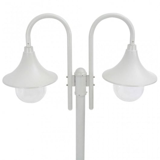 VidaXL Farola de Jardín 2xE27 220cm Blanco