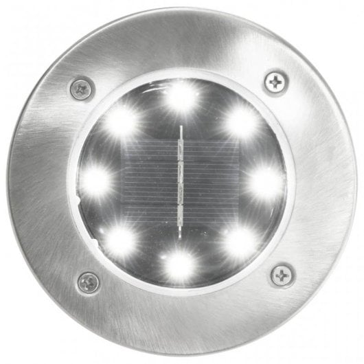 VidaXL Pack 8 Focos Solares LED de Suelo Acero Inoxidable