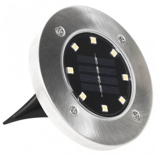 VidaXL Pack 8 Focos Solares LED de Suelo Acero Inoxidable