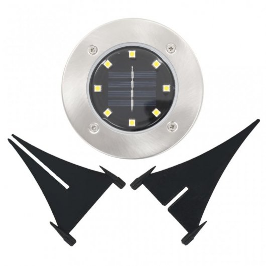 VidaXL Pack 8 Focos Solares LED de Suelo Acero Inoxidable