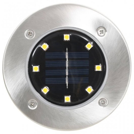 VidaXL Pack 8 Focos Solares LED de Suelo Blanco Cálido