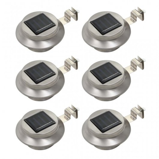 VidaXL Pack 6 Focos Solares LED Redondos para Exterior 12cm