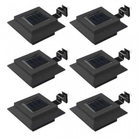 VidaXL Confezione da 6 Faretti Solari LED per Esterno 12 cm Nero