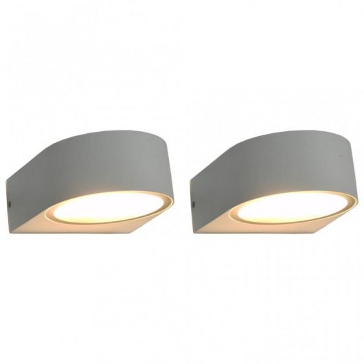 VidaXL Pack 2 Lámparas de Pared Redondas para Exterior 11W Blanca