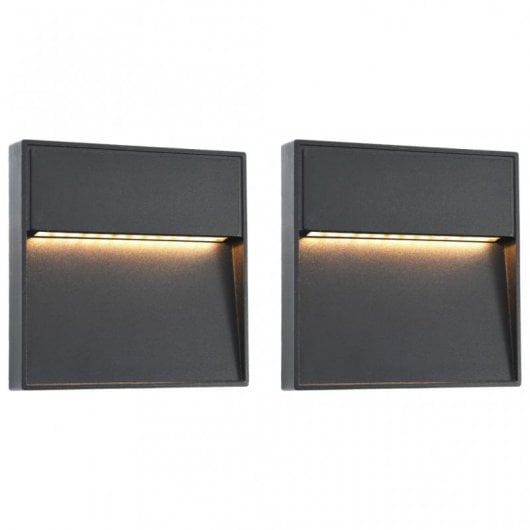 VidaXL Pack de 2 Appliques Extérieures LED 3W Blanc Chaud