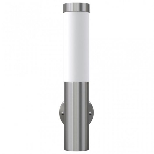 VidaXL Confezione da 2 Lampade da Parete per Esterni Cilindro in Acciaio Inox 60W E27
