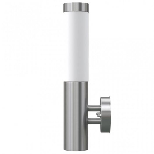 VidaXL Confezione da 2 Lampade da Parete per Esterni Cilindro in Acciaio Inox 60W E27