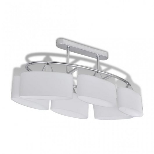 VidaXL Plafonnier Ellipsoïdal Abat-jour en Verre 6xE14 Argent 2 Unités