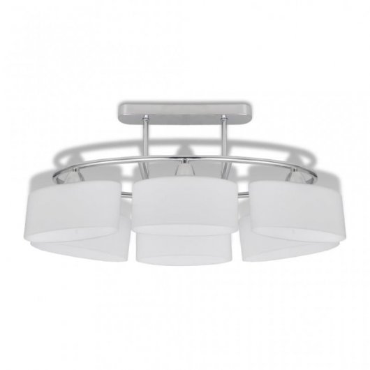 VidaXL Plafonnier Ellipsoïdal Abat-jour en Verre 6xE14 Argent 2 Unités