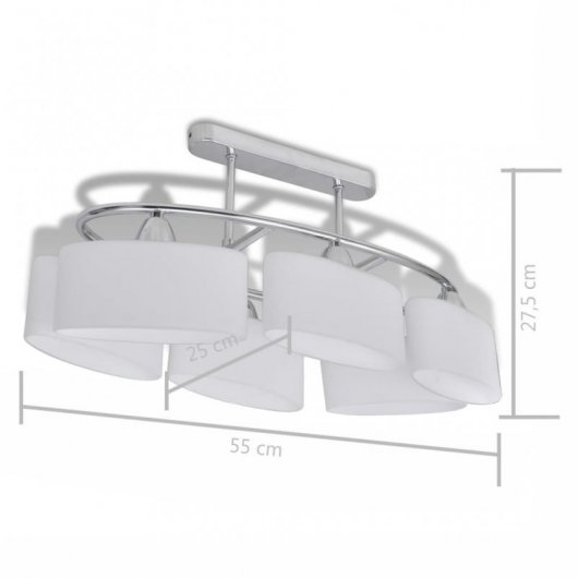VidaXL Plafonnier Ellipsoïdal Abat-jour en Verre 6xE14 Argent 2 Unités