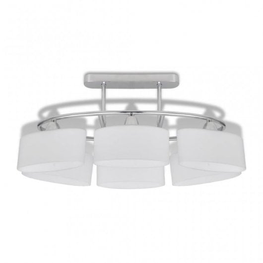 VidaXL Lámpara de Techo Pantalla de Cristal Elipsoidal 6xE14 Plateado 4 Unidades