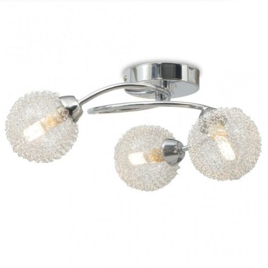 VidaXL Plafonnier Abat-jour en Verre 3xG9 Argent