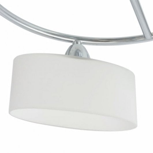 VidaXL Lámpara de Techo Pantalla Cristal Elipse 5xE14 Plateado