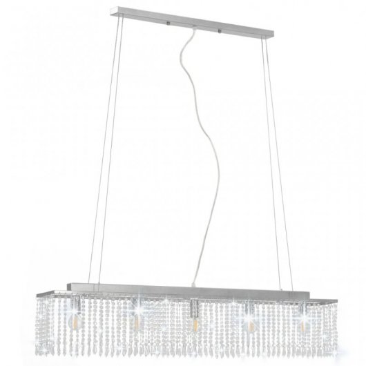 VidaXL Plafonnier Perles de Verre 5xE14 104cm Argent