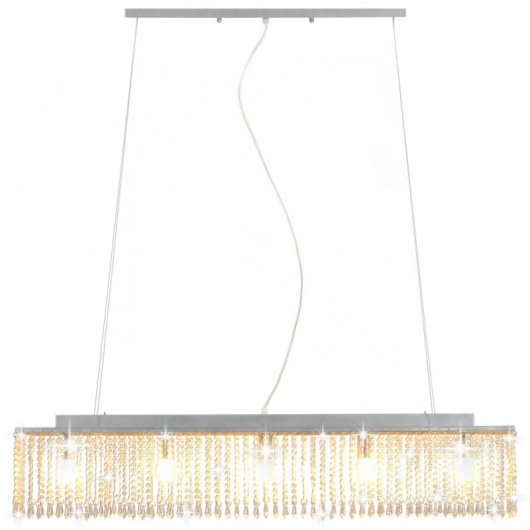 VidaXL Plafonnier Perles de Verre 5xE14 104cm Argent