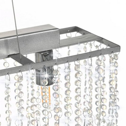 VidaXL Plafonnier Perles de Verre 5xE14 104cm Argent