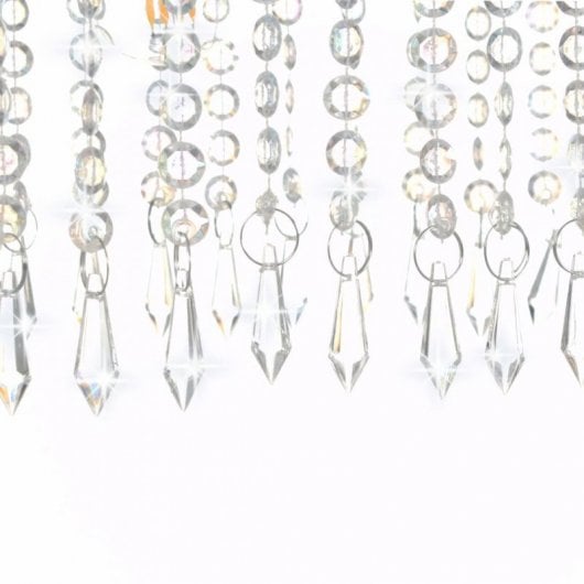 VidaXL Plafonnier Perles de Verre 5xE14 104cm Argent