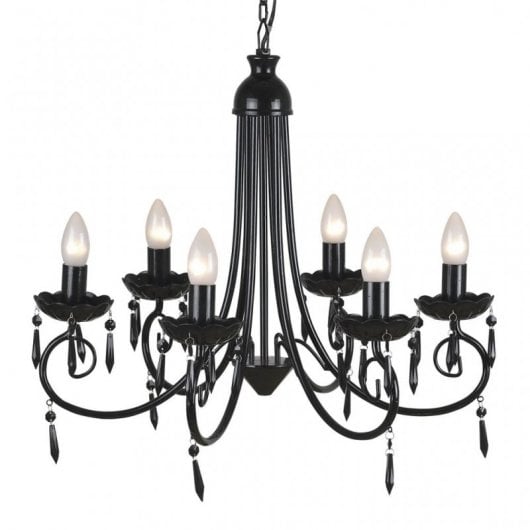Lampadario VidaXL 6xE14 Nero