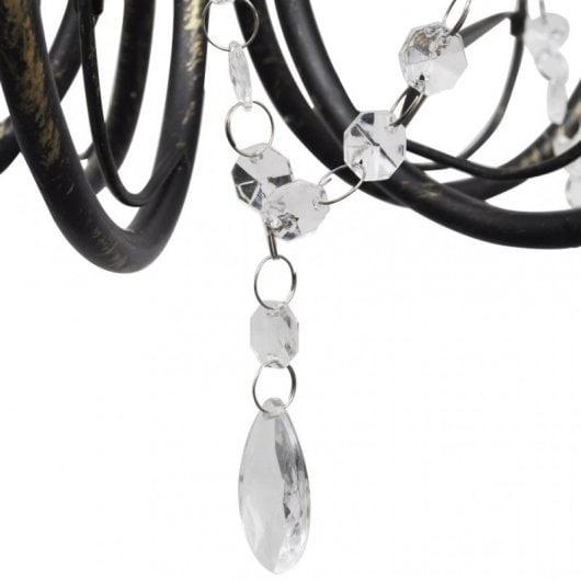 VidaXL Lámpara de Araña Art Nouveau 3xE14 Negra