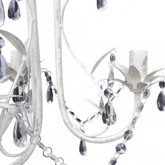 VidaXL Lampe Lustre en Cristal 3xE14 Blanc 2 Unités