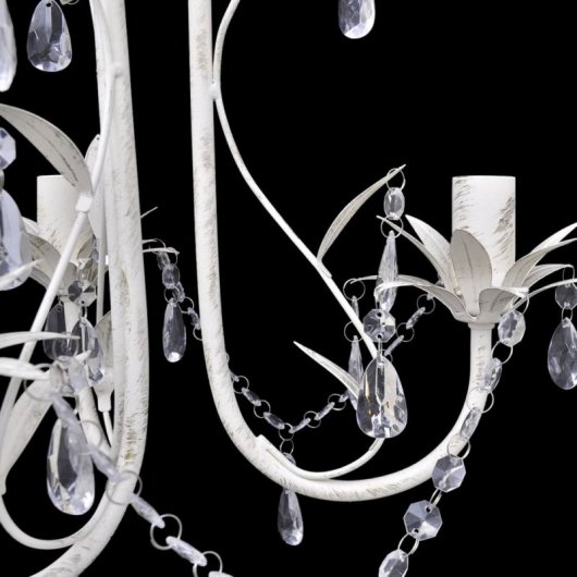 VidaXL Lampe Lustre en Cristal 3xE14 Blanc 2 Unités