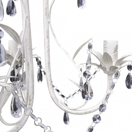 VidaXL Lampe Lustre en Cristal 3xE14 Blanc 4 Unités