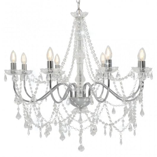 VidaXL Lustre 8xE14 Argent