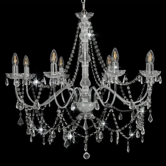VidaXL Lustre 8xE14 Argent