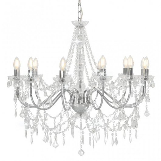 VidaXL Lustre 12xE14 Argent