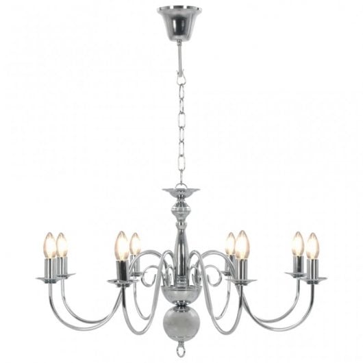 VidaXL Lustre Classique 8xE14 Argent